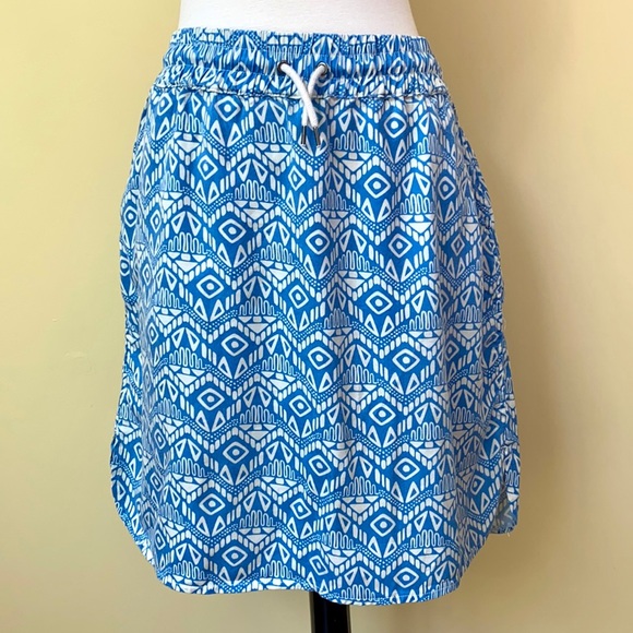 KAVU Blue & White Pattern Tencel Skirt - Picture 1 of 10